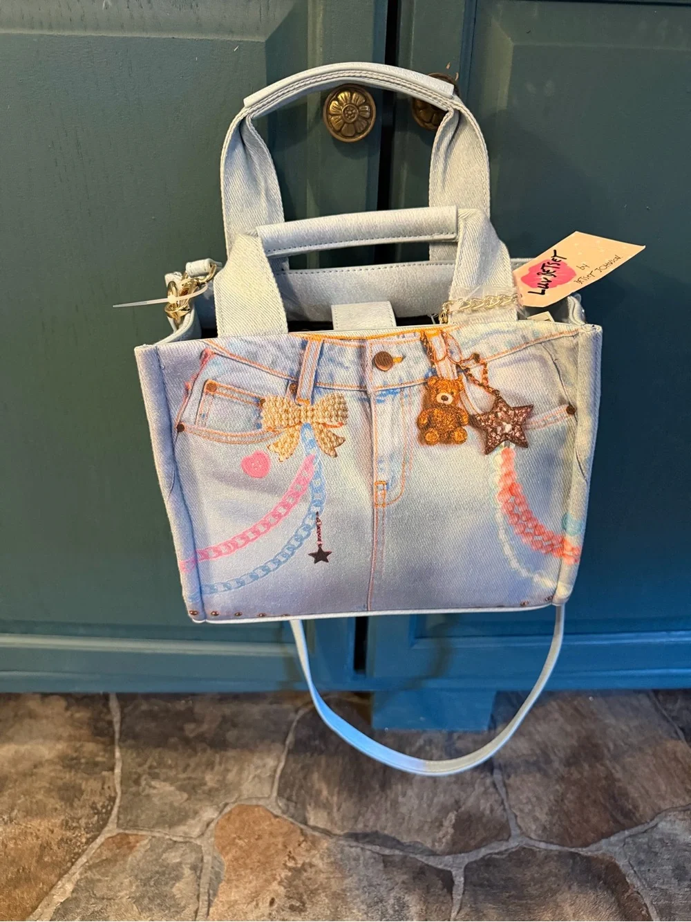 Betsey Johnson “Luv Betsey” Denim Colored Cute Crossbody/Handheld Purse!!